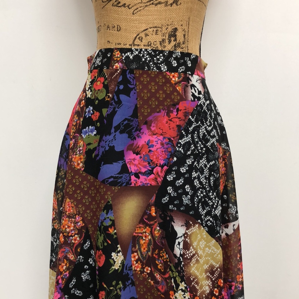 Nouveau New York Boho Patchwork Maxi Skirt Size Small - Picture 3 of 7